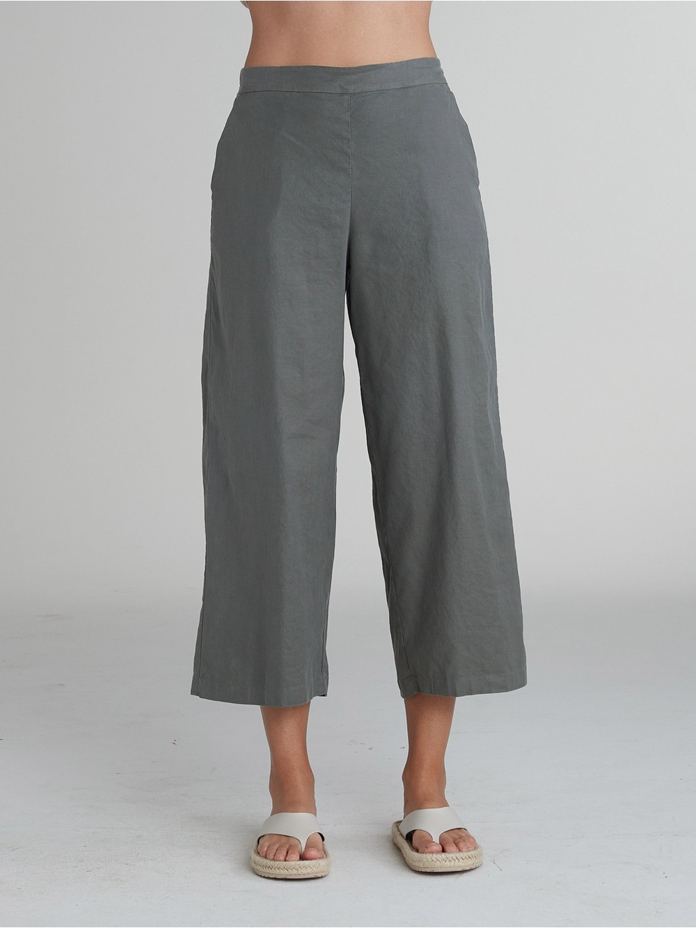 Cut loose Linen Crop Wide Leg